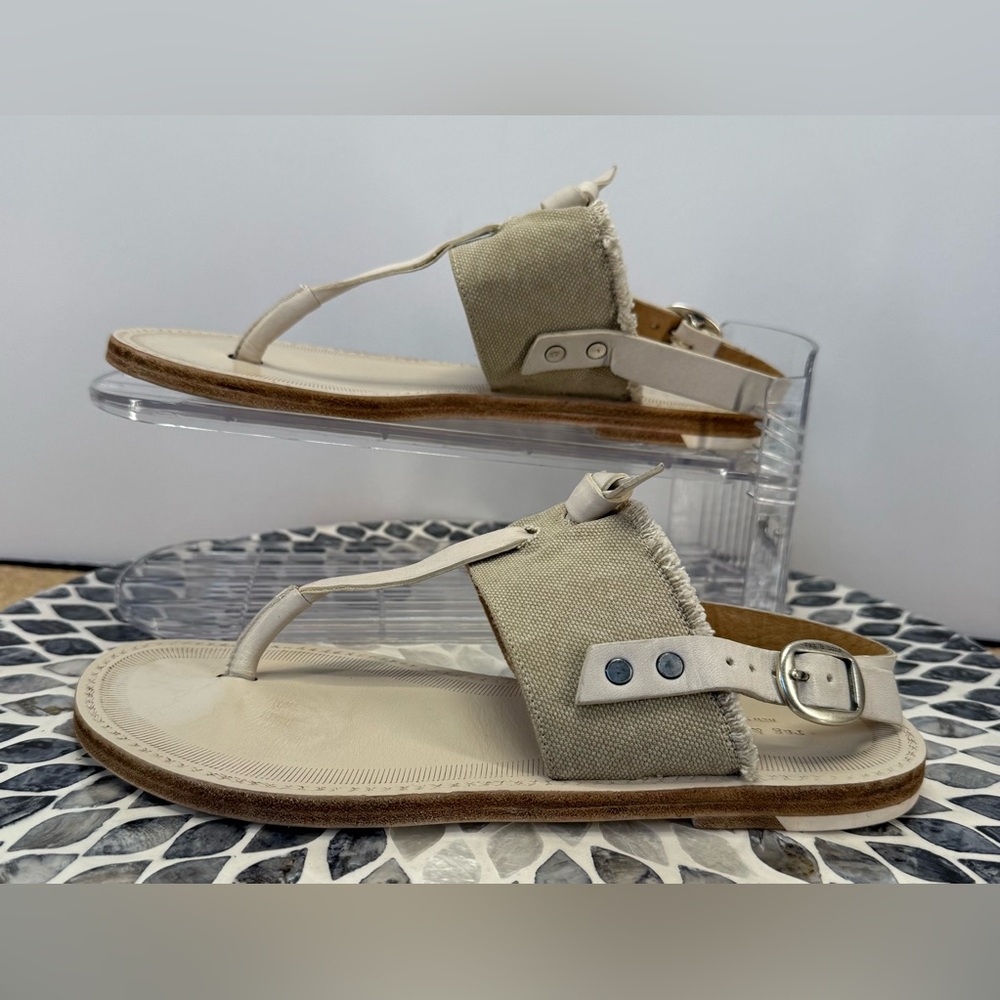 Rag & Bone Cream Sandals with T-Strap Design size 7.5 - Picture 2 of 13
